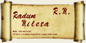 Radun Mileta vizit kartica